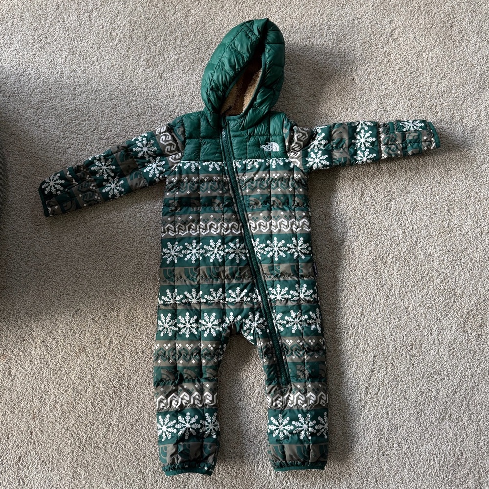 The North Face Green Snowflake Kids Footie